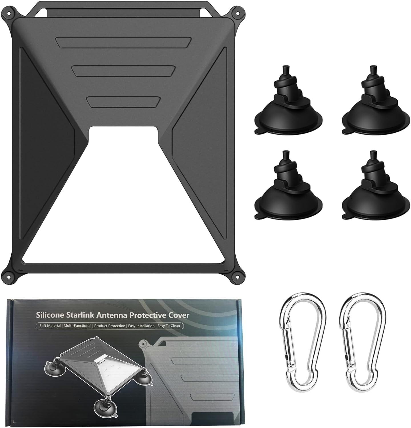 Starlink Mini Protective Case with 4-point Suction Mount - Secure Car/rv/boat in
