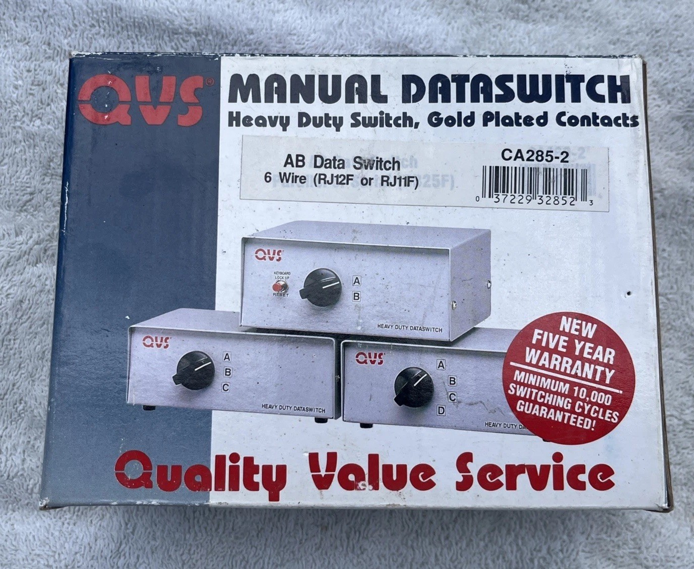 QVS CA260-2 Manual Data Switch  DB25F New In Box