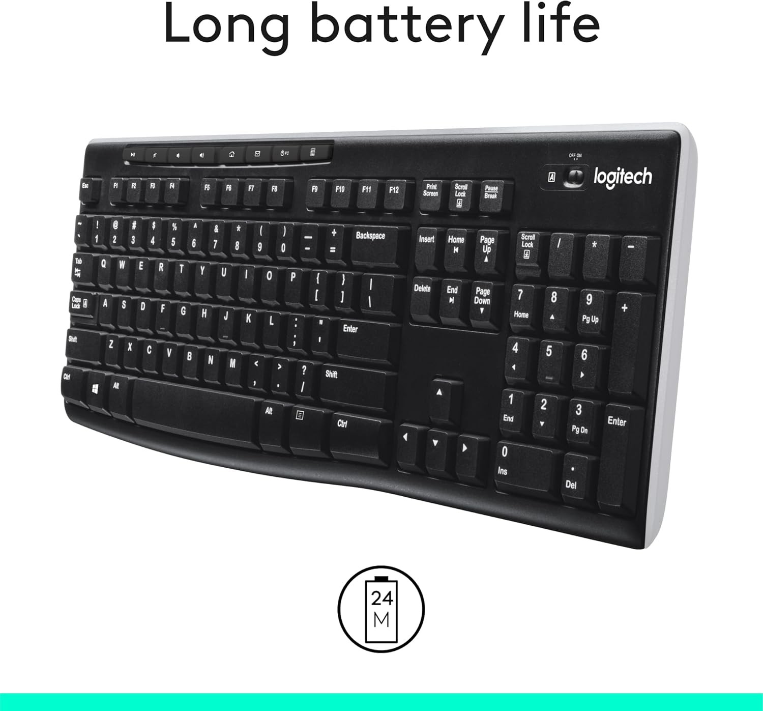 Logitech Wireless Keyboard K270 with Long-Range Wireless (NO USB)