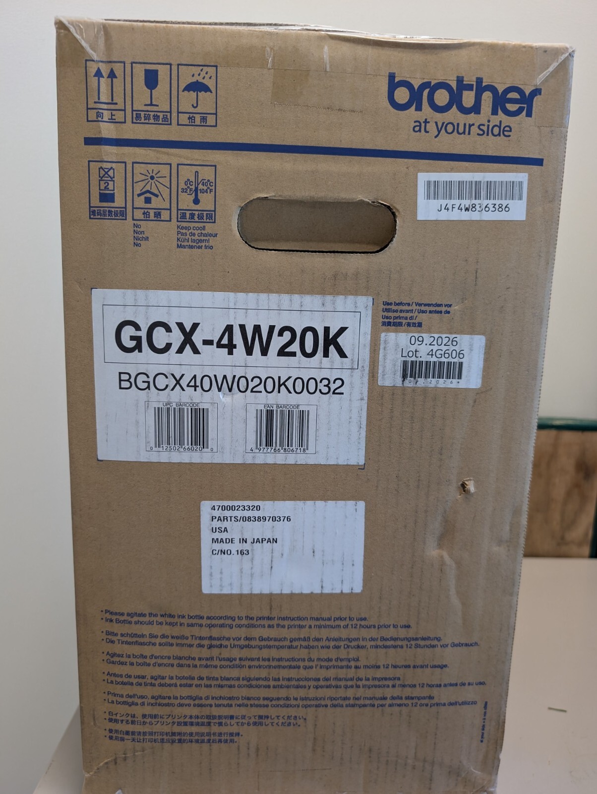 Brother Ink GTX ProB Pro Bulk White 18L - BGCX40W020K0032