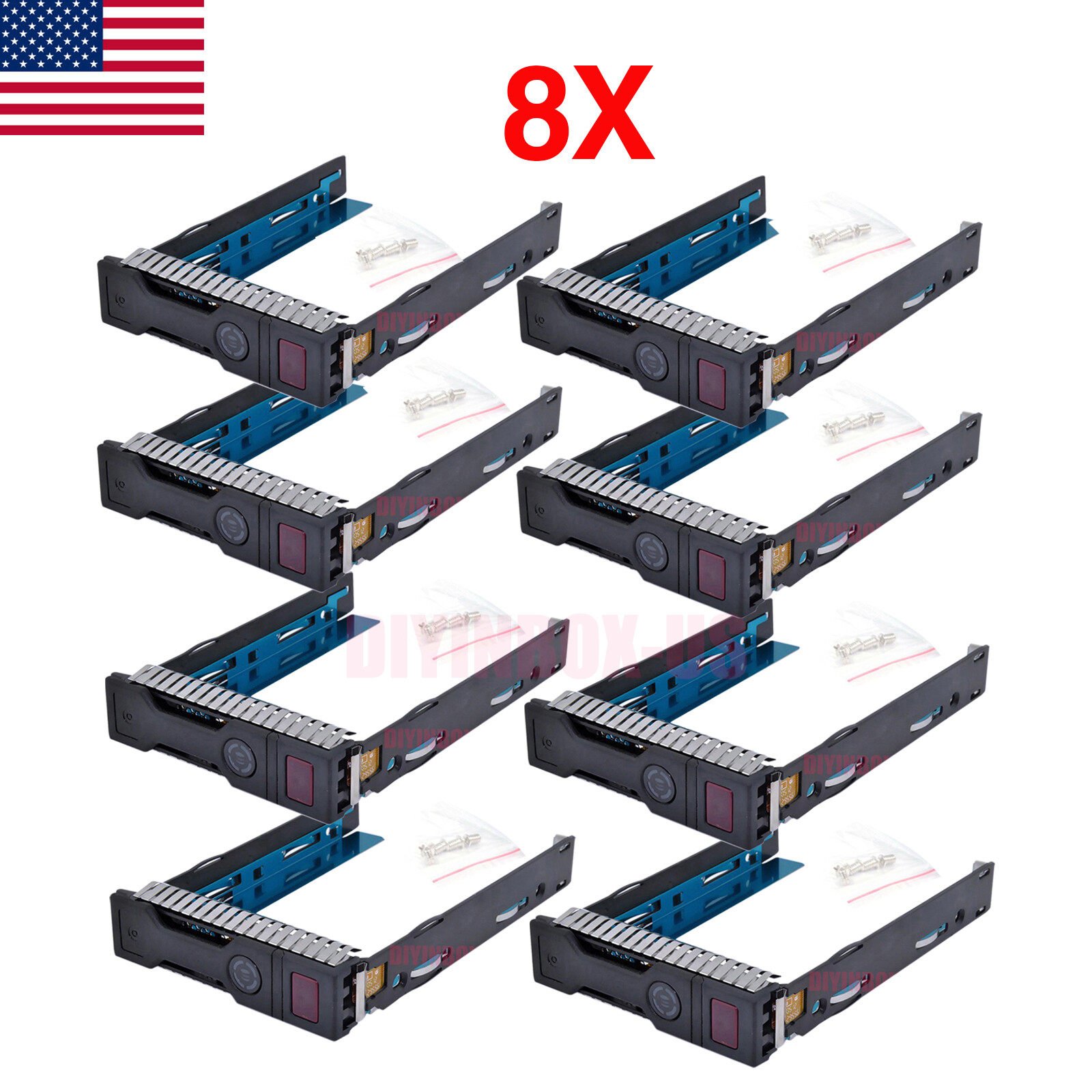 8 Pack 3.5"Hard Drive Tray Caddy For HP Proliant DL160 DL560 DL380P Gen8 Gen9