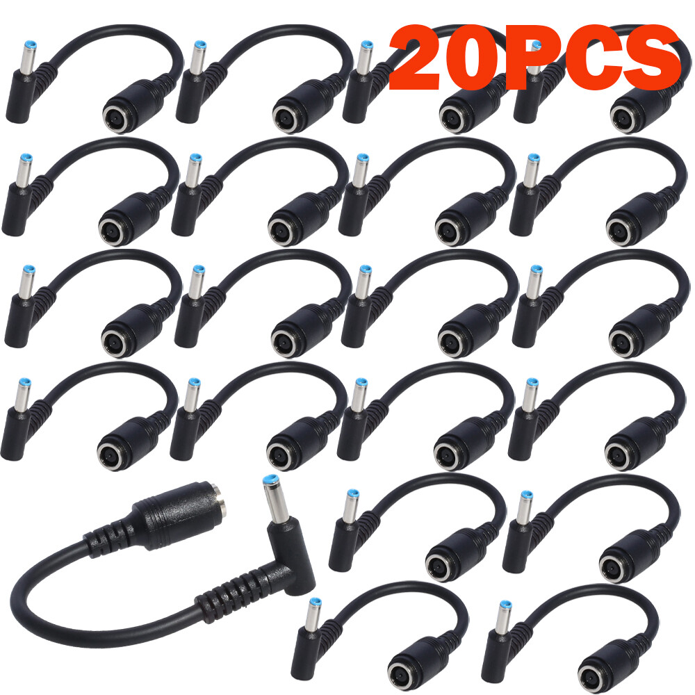 4Pcs DC Power Charger Converter Adapter Cable 7.4mm To 4.5mm For HP Blue Tips