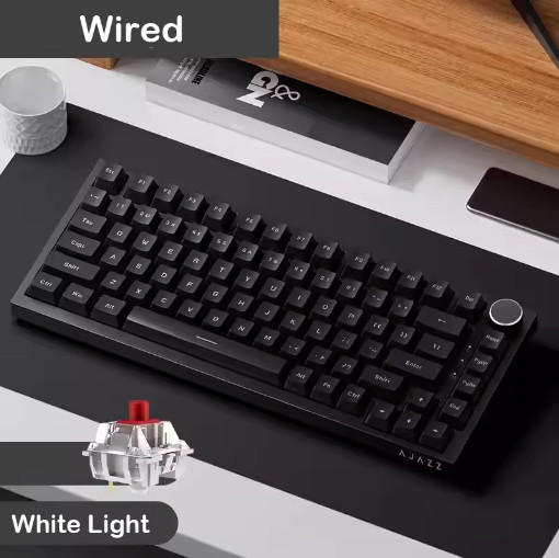 AJAZZ AK820 Pro Tri-Mode Mechanical Keyboard RGB Hot Swap 82-Key PC Mac USB