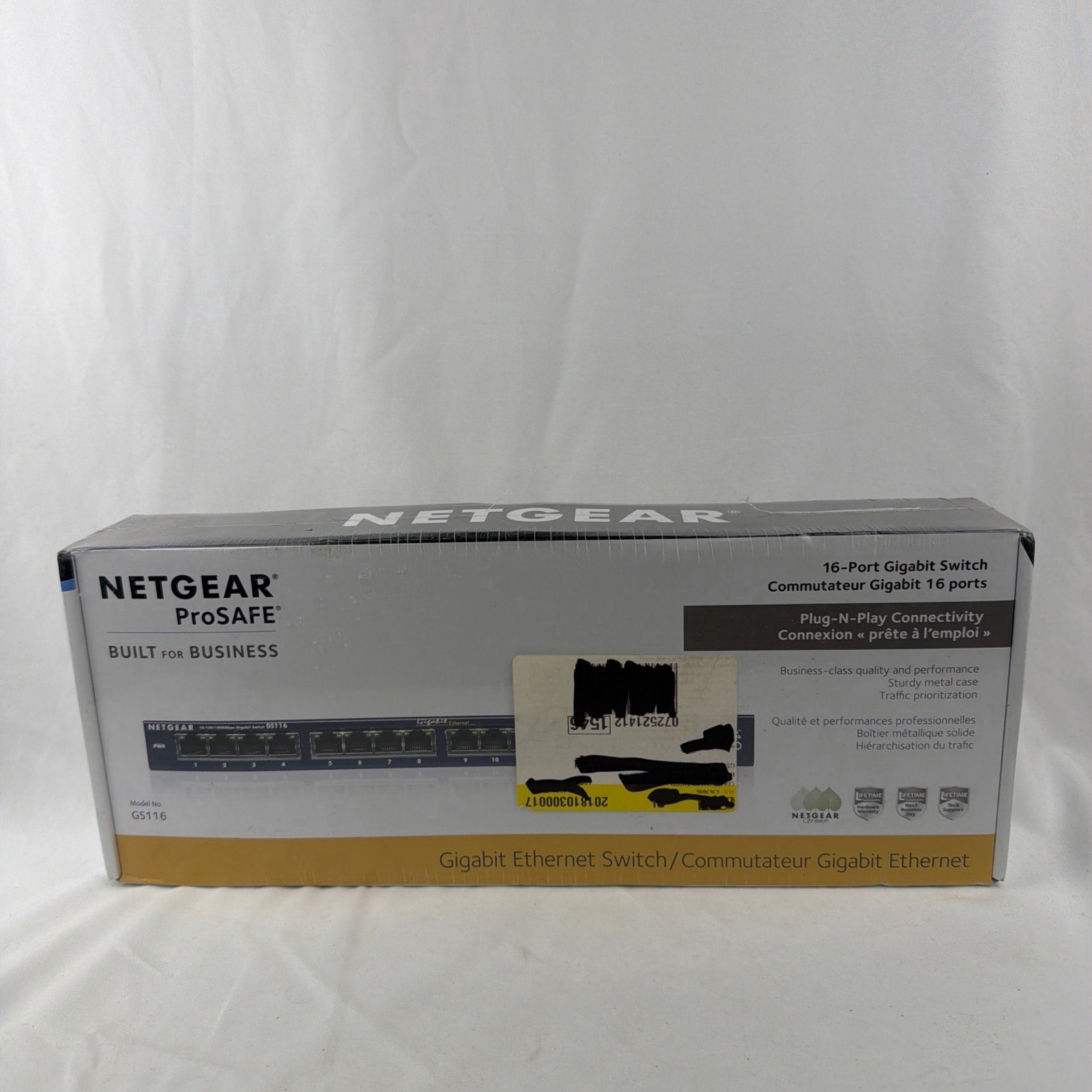 NETGEAR 16-Port Gigabit Ethernet Unmanaged Switch (GS116) – New In Box