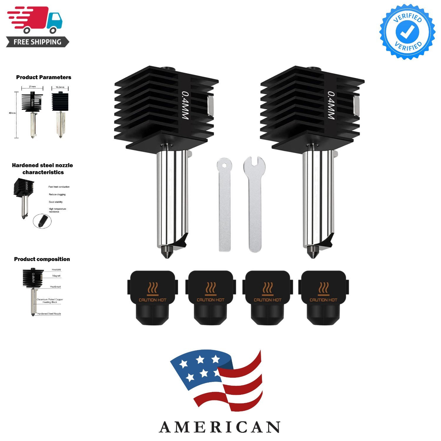 2 Pack A1 Mini/A1/A2L Hotend Print Head Hot End Kit Extruder Upgrade High-Tem...
