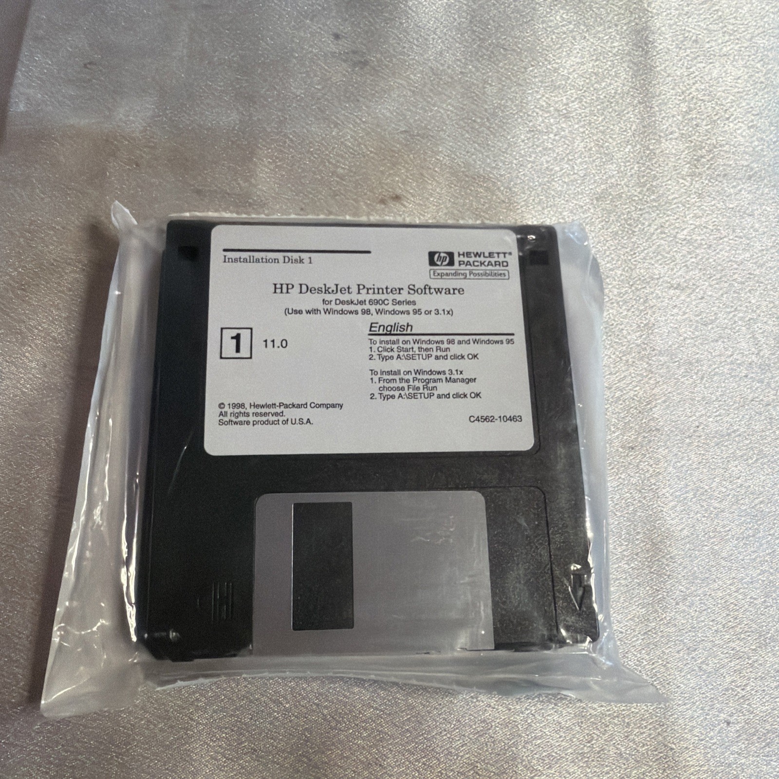 Hewlett Packard HP Deskjet Printer Software 690C Series 3.5” Floppy Disk NEW