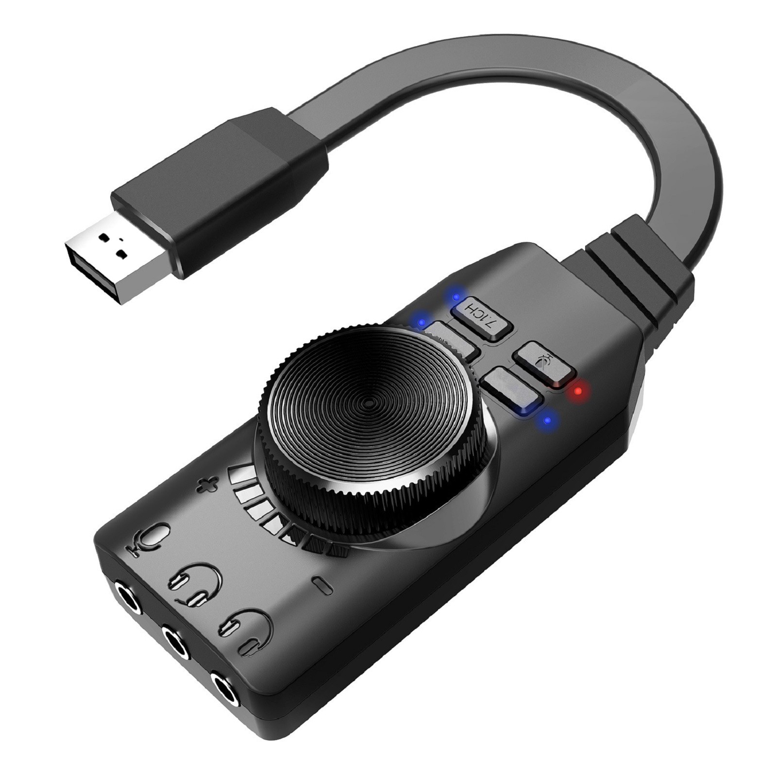 USB Sound Card 7.1 Channel Mic Speaker Headset Audio Jack 3.5mm Cable Adapter