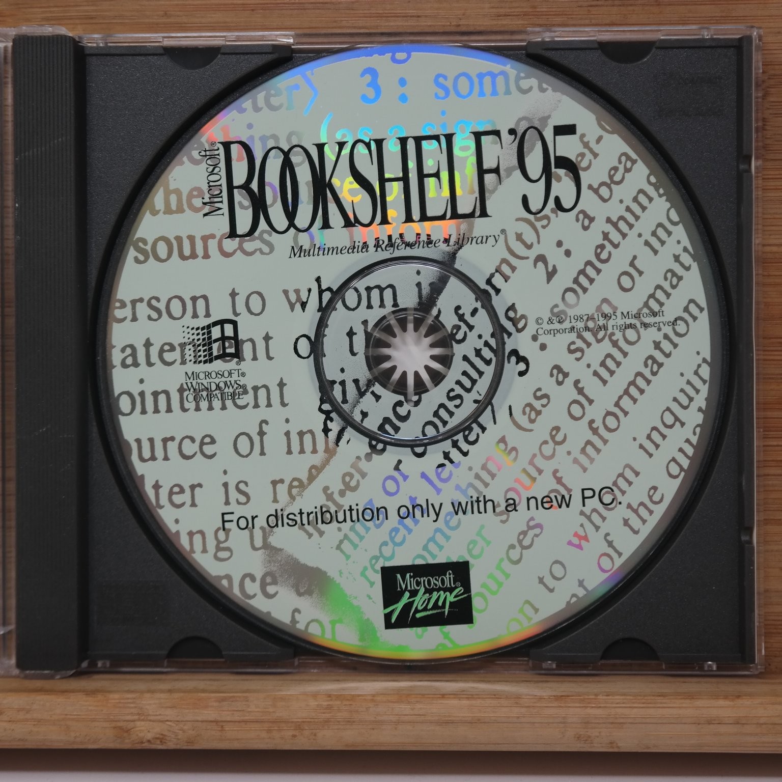 Microsoft Bookshelf 95 Multimedia Reference Library Cd-rom OEM Windows Software