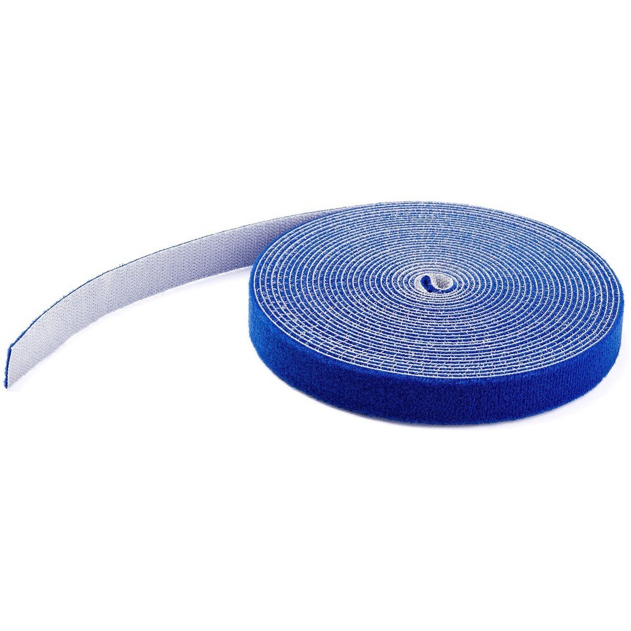 StarTech 100ft (30.5m) Hook and Loop Roll, Blue, Cut-to-Size Reusable Cable