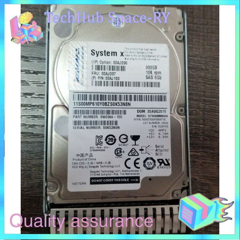 IBM 300GB 10K RPM 00AJ097 00AJ096 6Gbps SAS 2.5" G3 Hot Swap HDD Hard Disk Drive