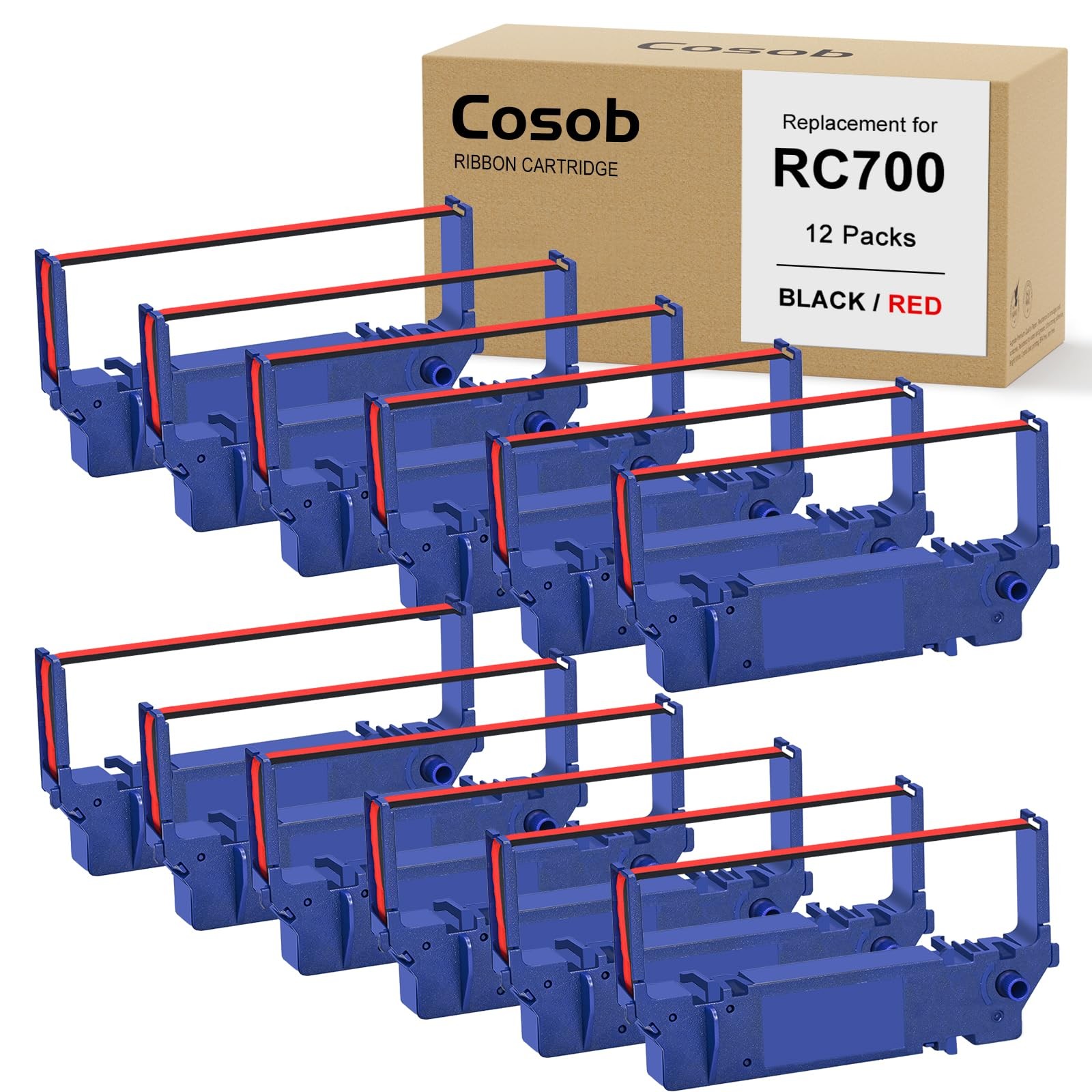 12 PCS Printer Ribbon B/R for Star SP700 SP700BR RC700BR SP712 SP717 SP747