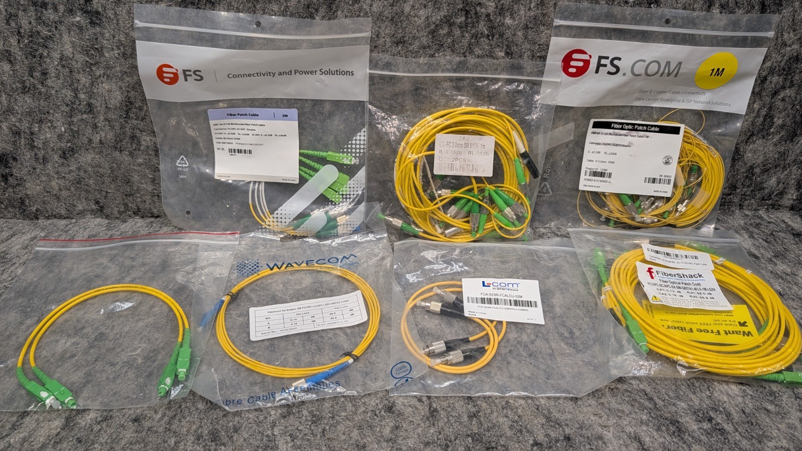 Mixed Lot LC to LC, FC-FC,  FC-LC Fiber Optic Patch Cable Multimode Duplex