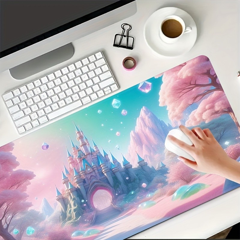 1pc Multi-Size Mouse Pad Large Pink Dream Castle Desktop Pad PC Additions Gami