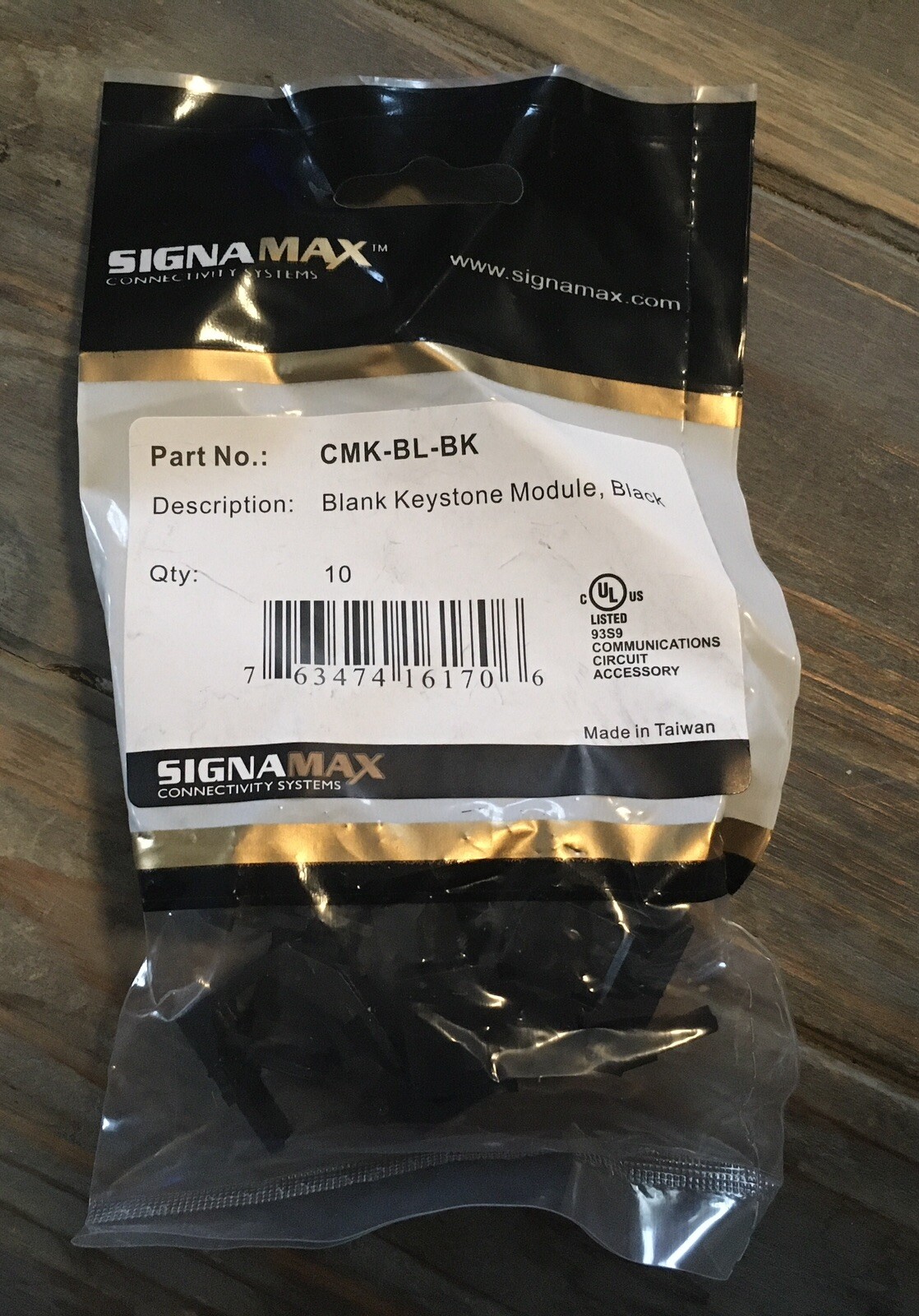 Signamax CMK-BL-BK Blank Keystone Module Black Lot Of 45 (Packs of 10)