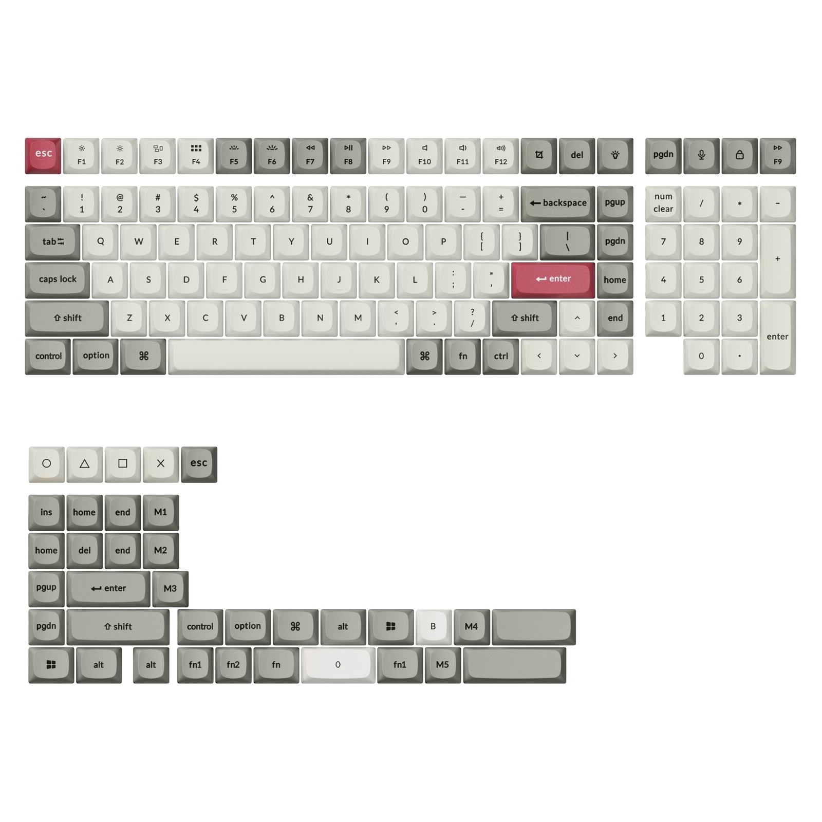 OSA Profile DoubleShot PBT Keycap 141 Keys Retro Fits ANSI Layout For Cherry