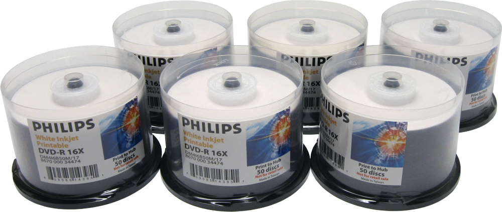 (300) DVMRPHIJ DVD Disc Philips Inkjet Printable DVD-R 16x DVDR Blank Discs NEW