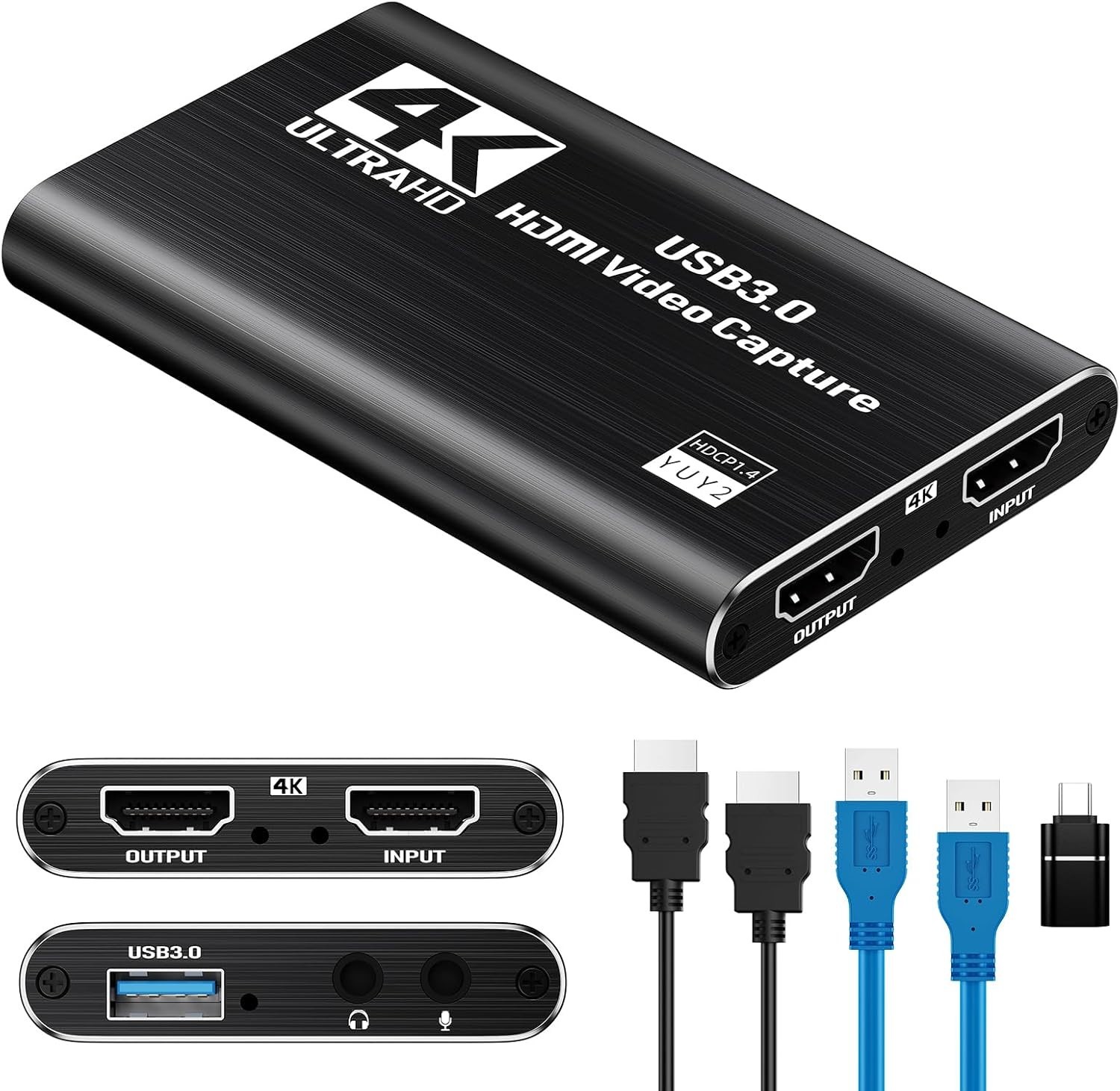 Versatile HDMI Capture Card - 2K30 FPS, 4K Pass-Through, Multi-System Ready