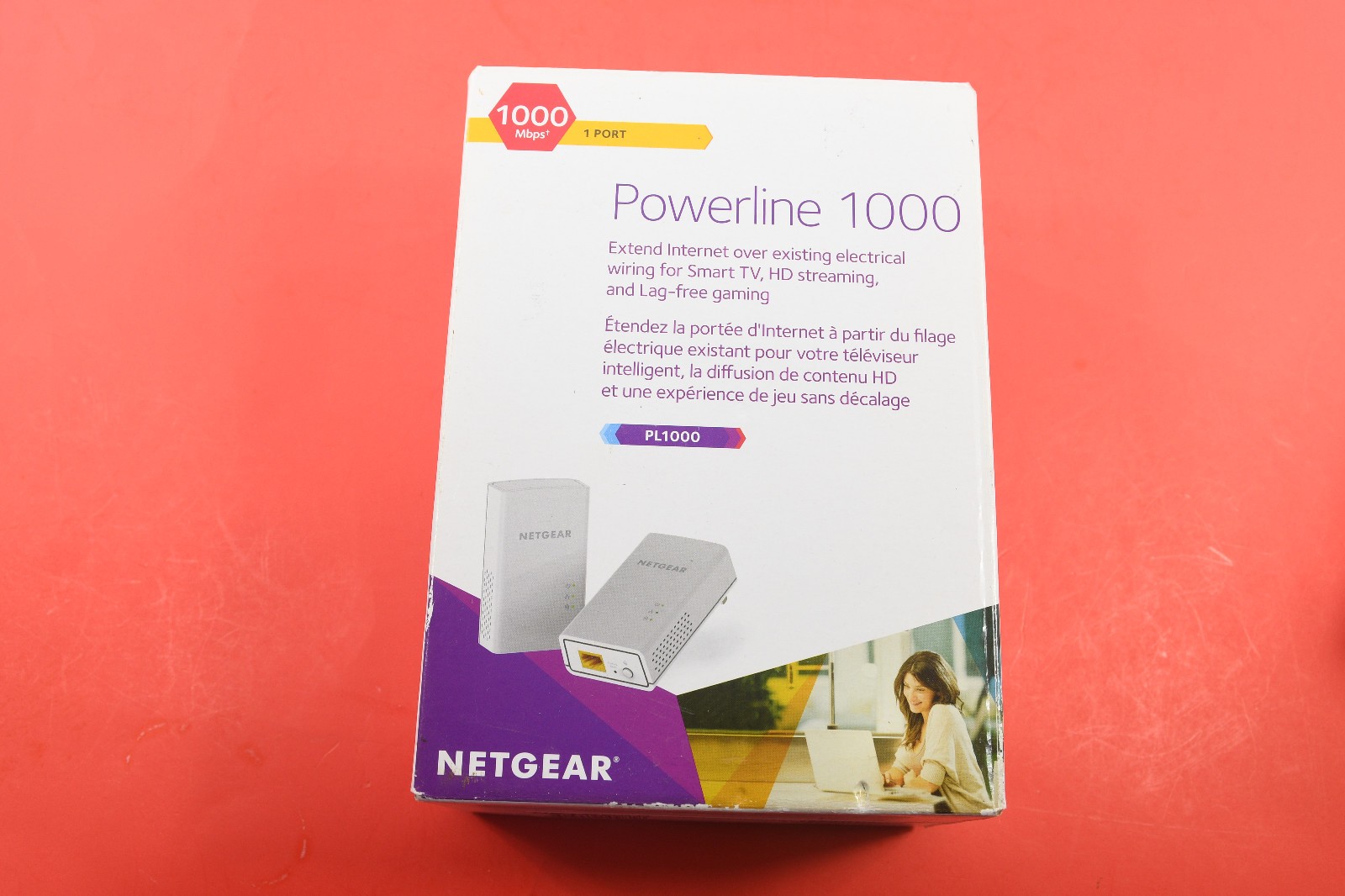 NETGEAR Powerline 1000 PL1000v2 Gigabit Ethernet Adapter Kit 2-Pack Box