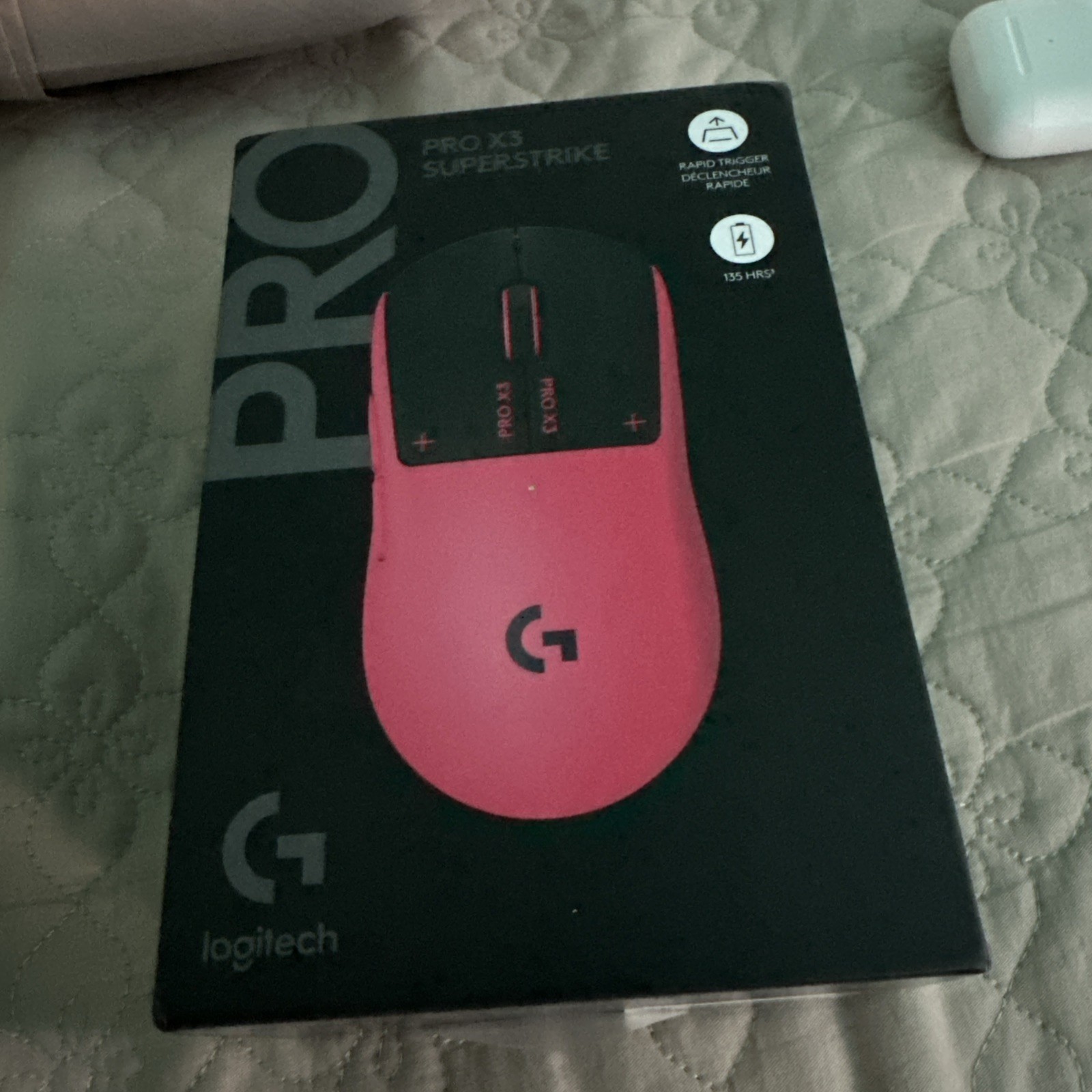 NEW - LOGITECH G PRO X3 SUPERSTRIKE GAMING MOUSE - MAGENTA PINK (910-007826)