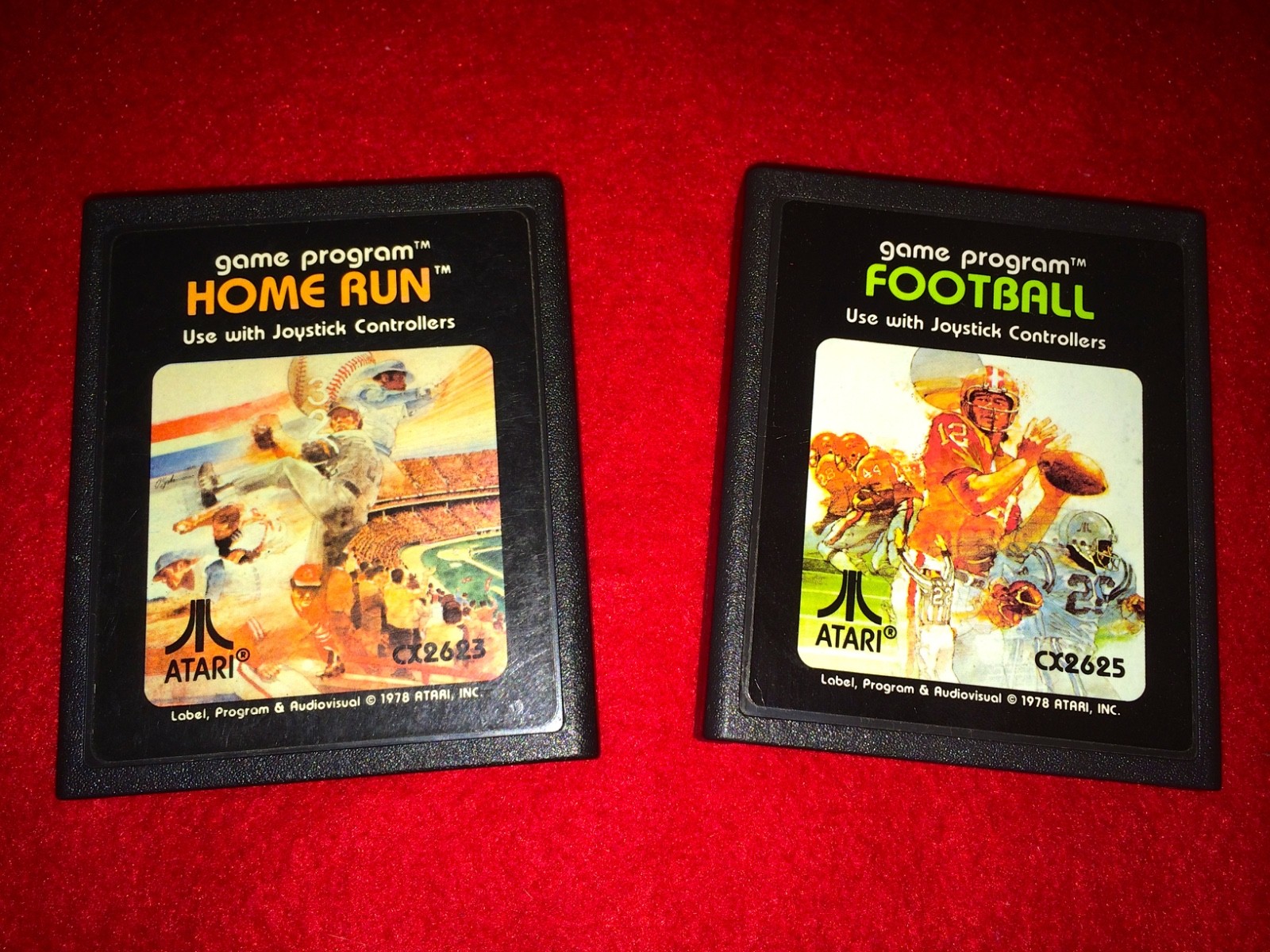 Atari Game Console / Games - Football / Home Run / Atari 2600