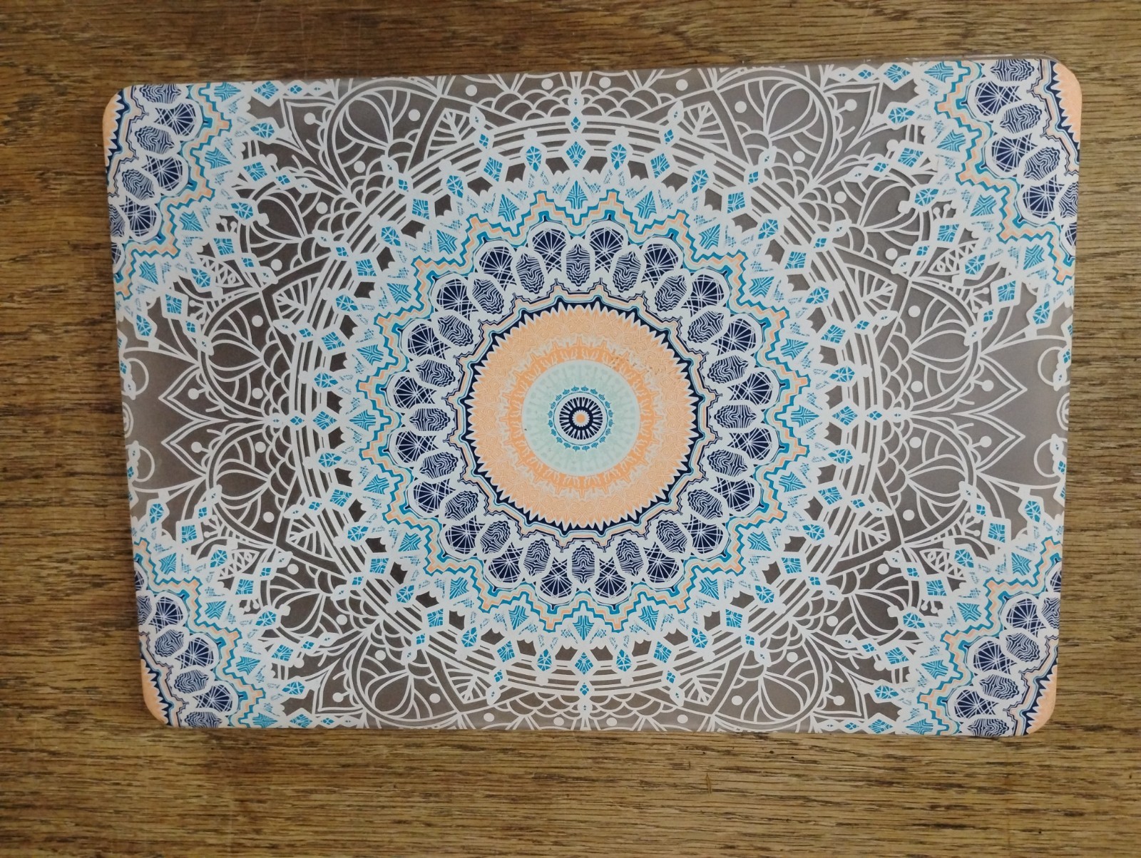 MacBook Air 13" Hard Shell Case Mandala Floral Blue Gray Protective Cover