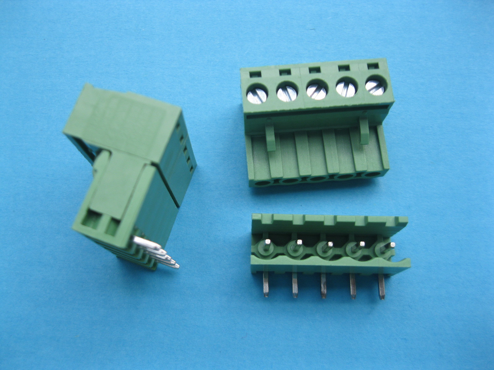 24 pcs 5.08mm Angle 5 way/pin Screw Terminal Block Connector Pluggable Green New