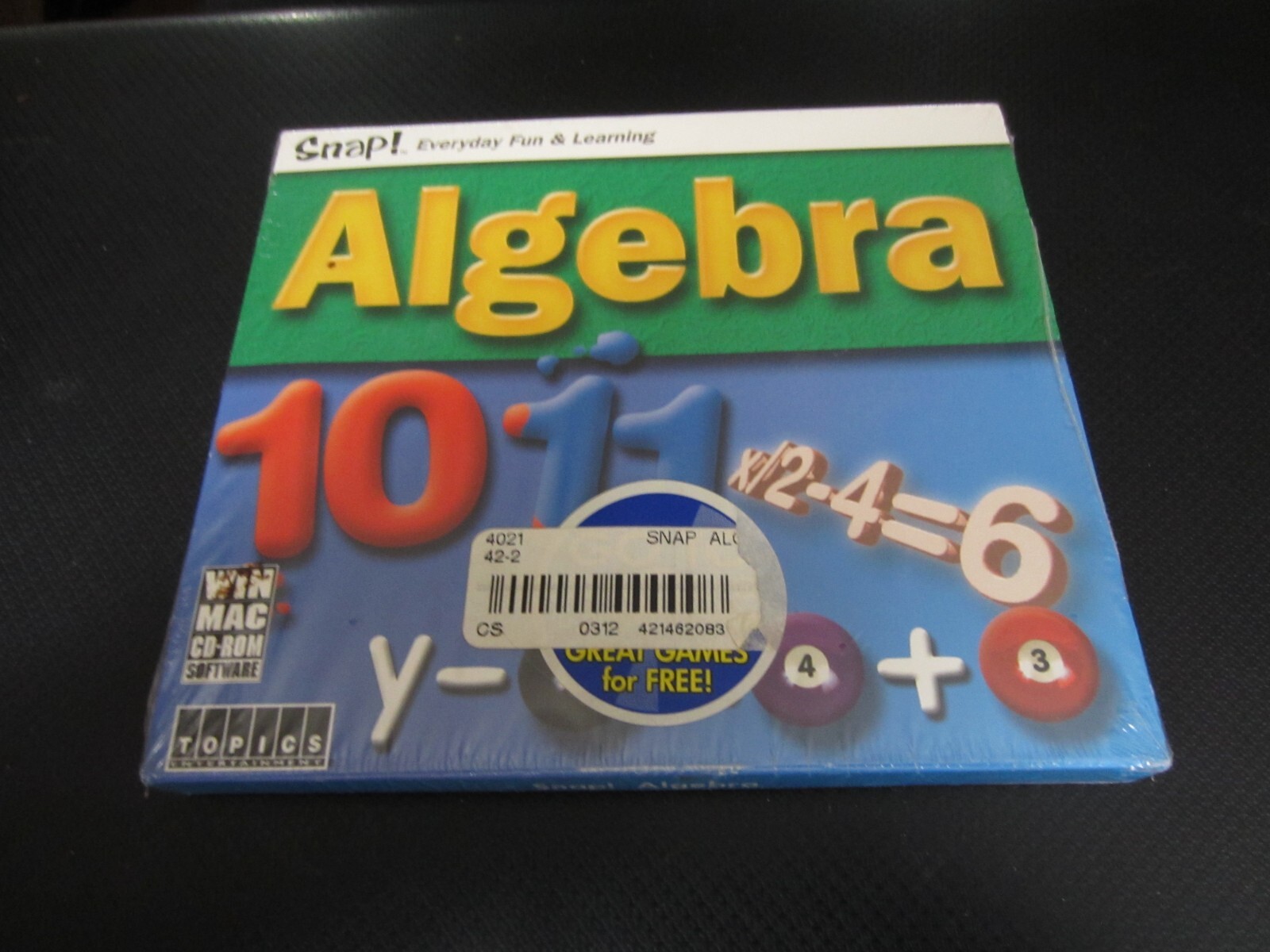 Snap Algebra for Ages 11-15 (PC & MAC, 2003) - Brand New