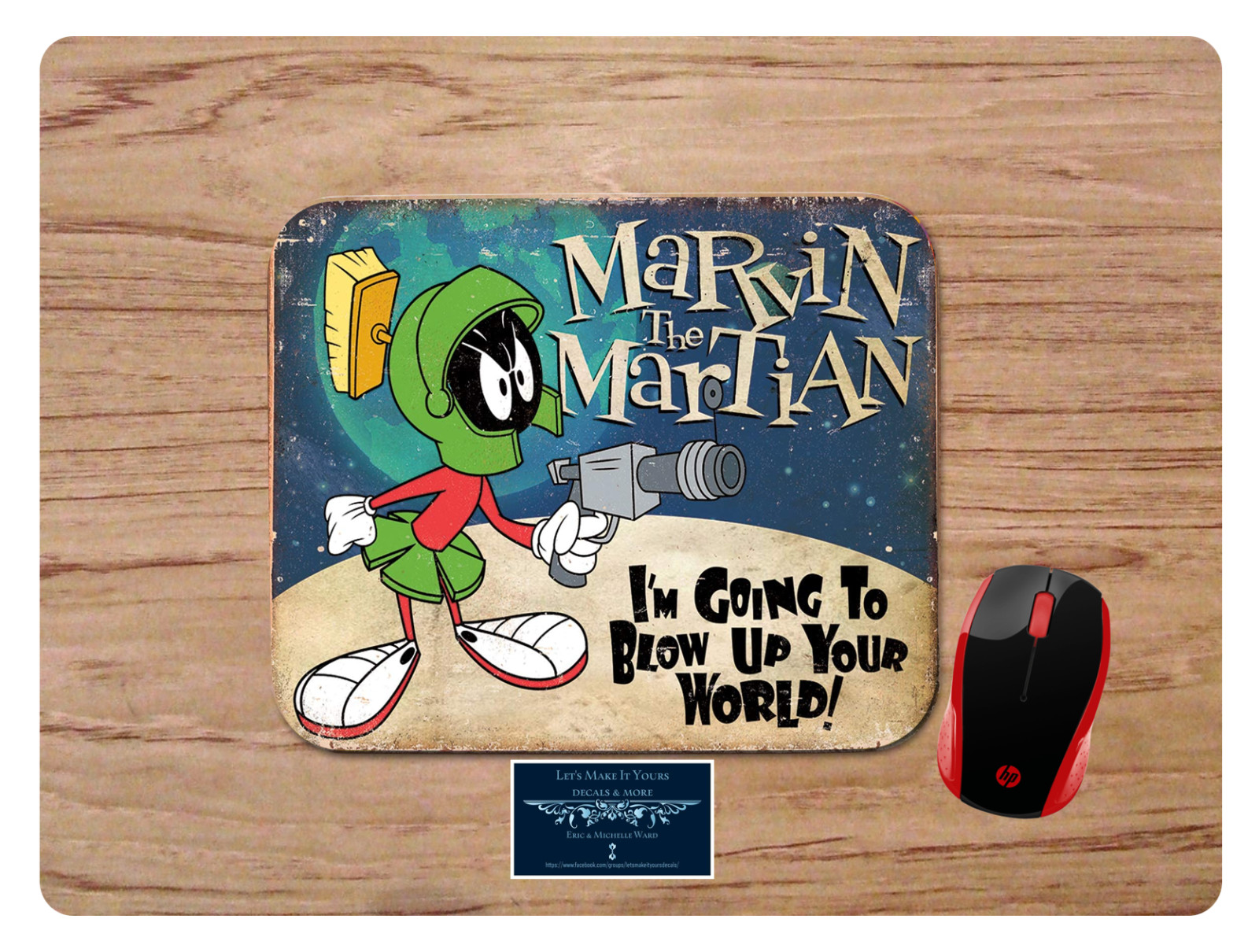 CLASSIC MARVIN THE MARTIAN CUSTOM NON-SLIP MOUSE PAD HOME OFFICE SHIPS FREE