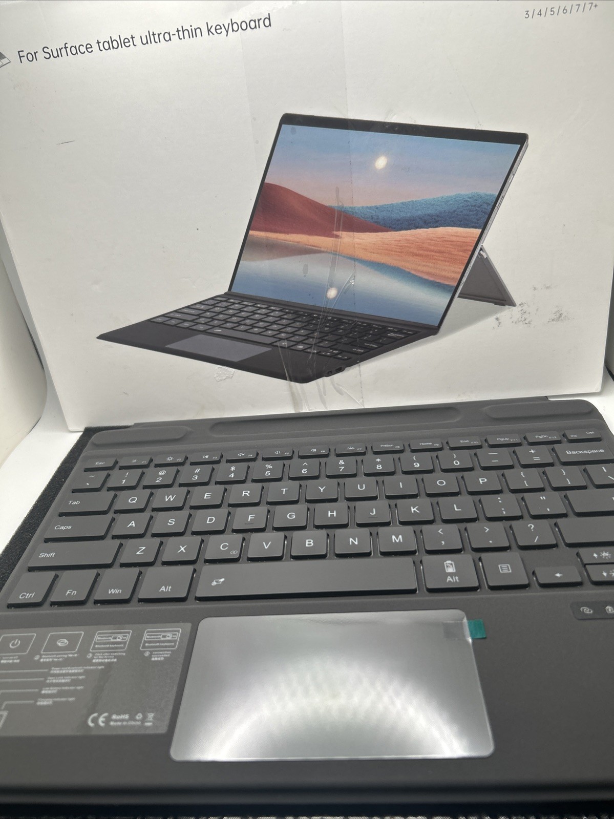 Ultra Thin Bluetooth Rechargeable Keyboard For Surface Pro 3, 4, 5, 6, 7, & 7+