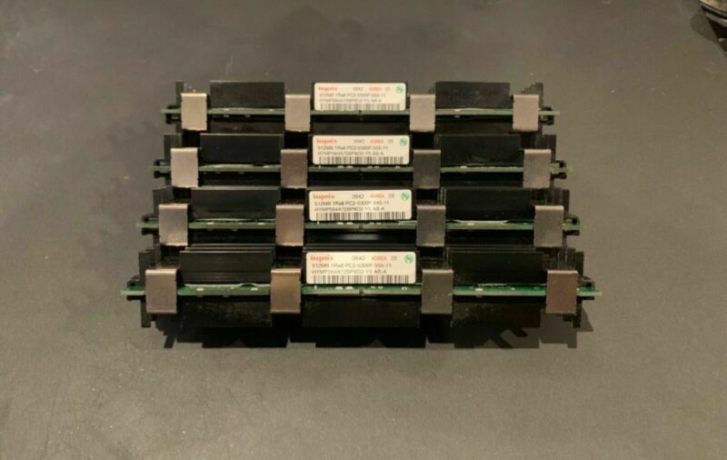 Apple Mac Pro 2GB Kit (4x 512MB) PC2-5300F 667MHz DDR2 RAM HYMP564A72BP8D2-Y5