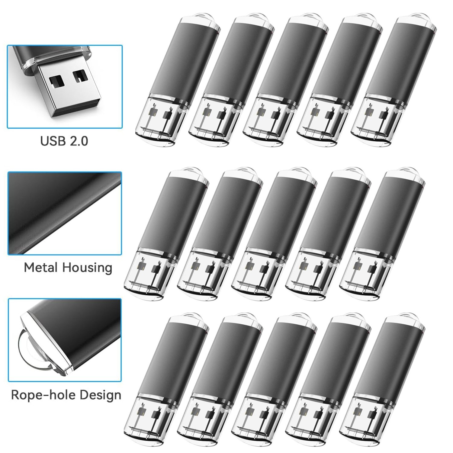 10pcs/100pcs Lot 16GB USB Flash Drive Memory Sticks Storage USB 2.0 Disk