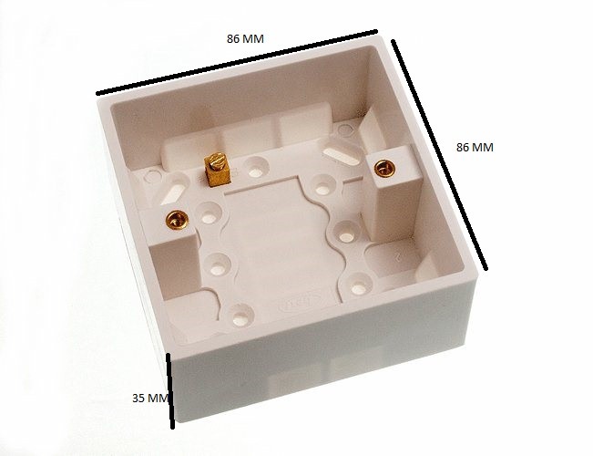 Moulded Pattress Surface Mount Back Box Single 1 Gang 35mm Pack Of 100