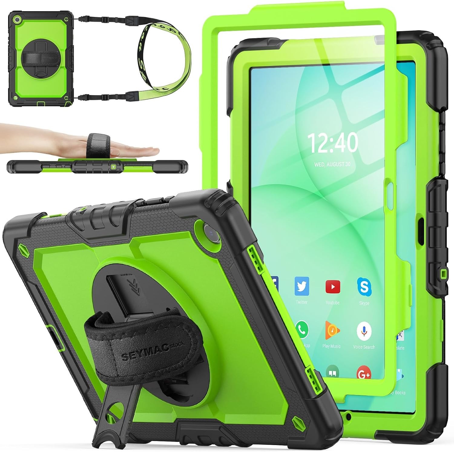 Full-Body Drop Protection Case for Samsung Galaxy Tab A11+ 11'', Green/Black, Pe