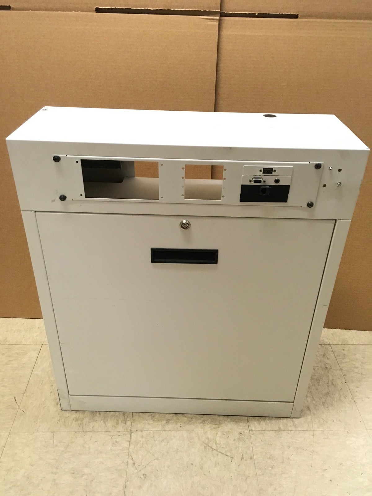 4x Extron MLM-WB+ Lockable Flip-down Metal Wall Box 4U Rack AV Cabinet White
