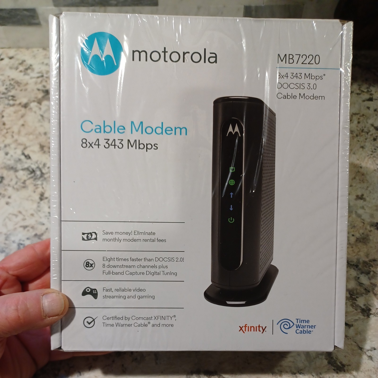 Motorola MB7220-10 Cable Modem 8x4 343 Mbps DOCSIS 3.0 NEW SEALED