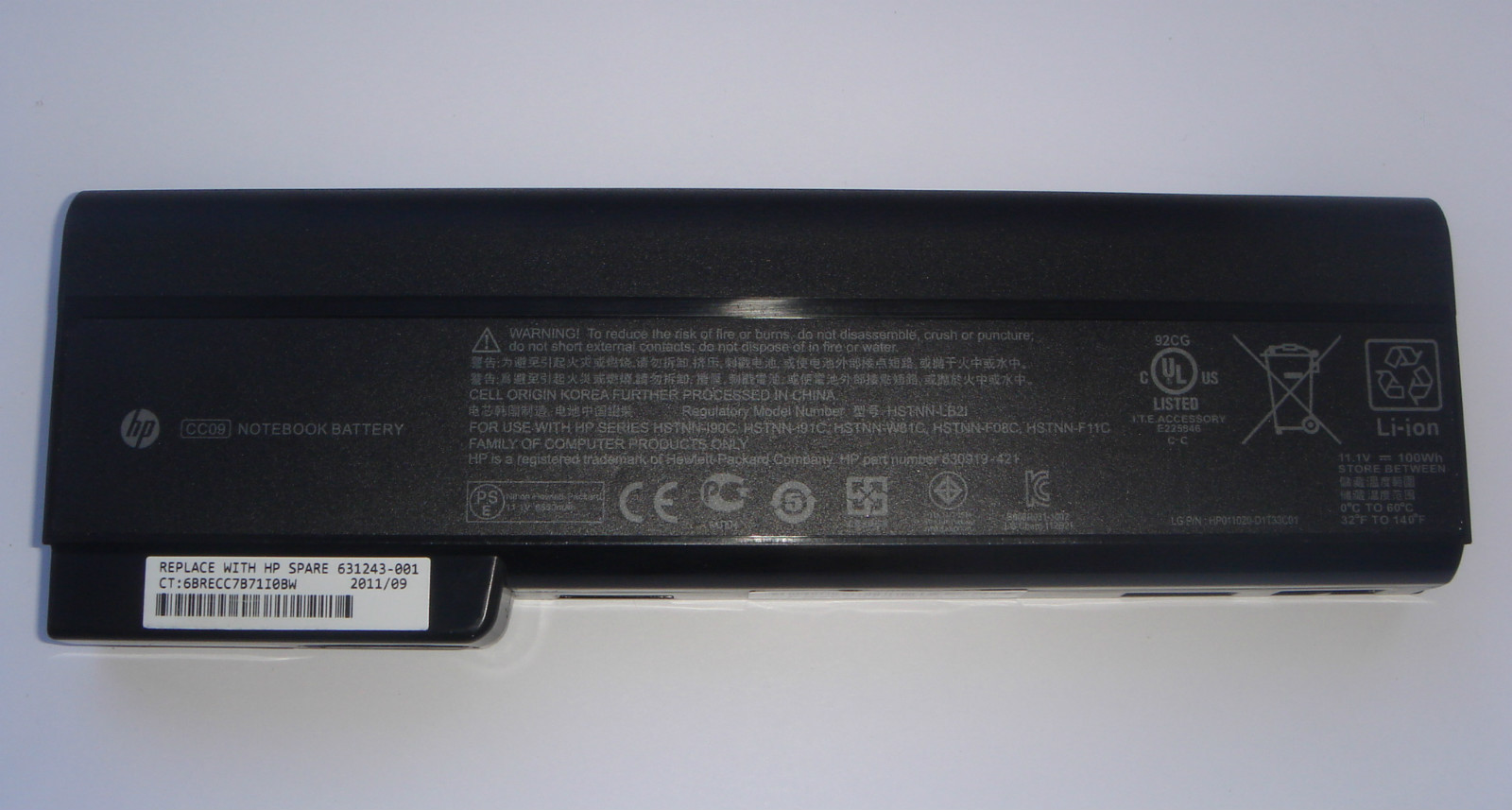 Original HP Battery CC09 EliteBook 8460P 8560P 8560W ProBook 6465B 6560B New
