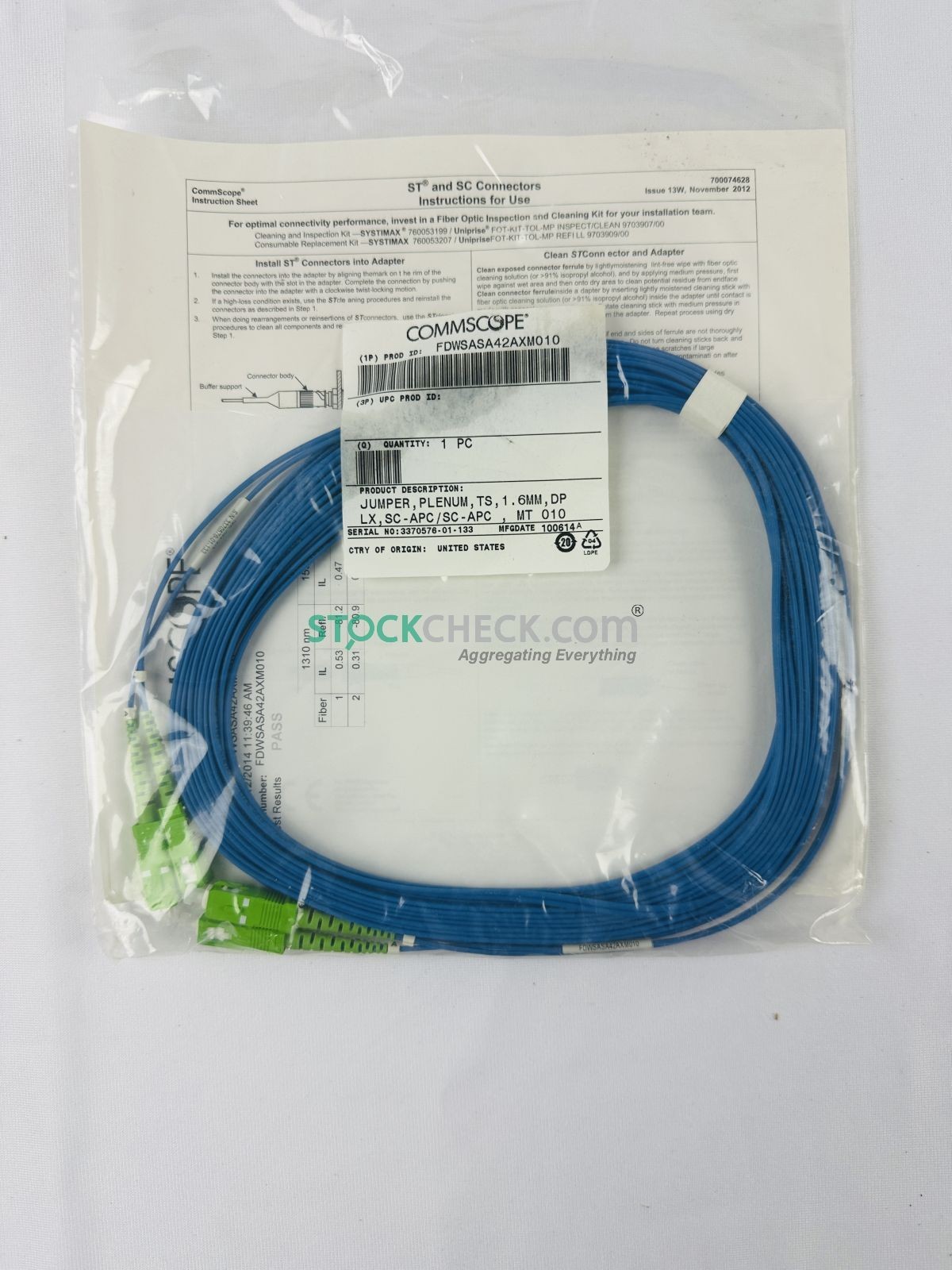 CommScope FDWSASA42AXM010 Fiber Optic Cable