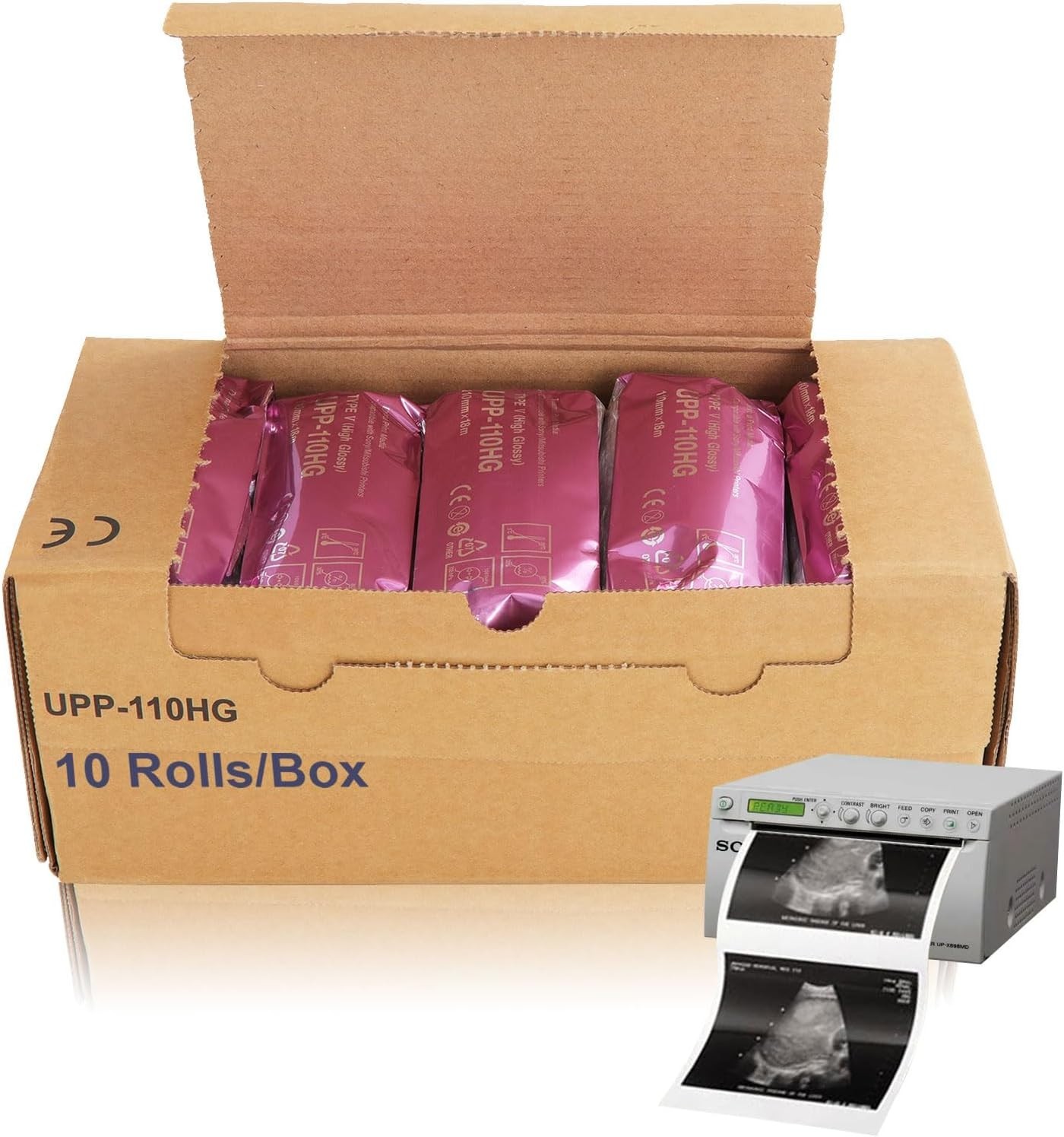 Sony Compatible UPP-110HG High Gloss Ultrasound Paper Film/Media 10 Rolls, 110mm