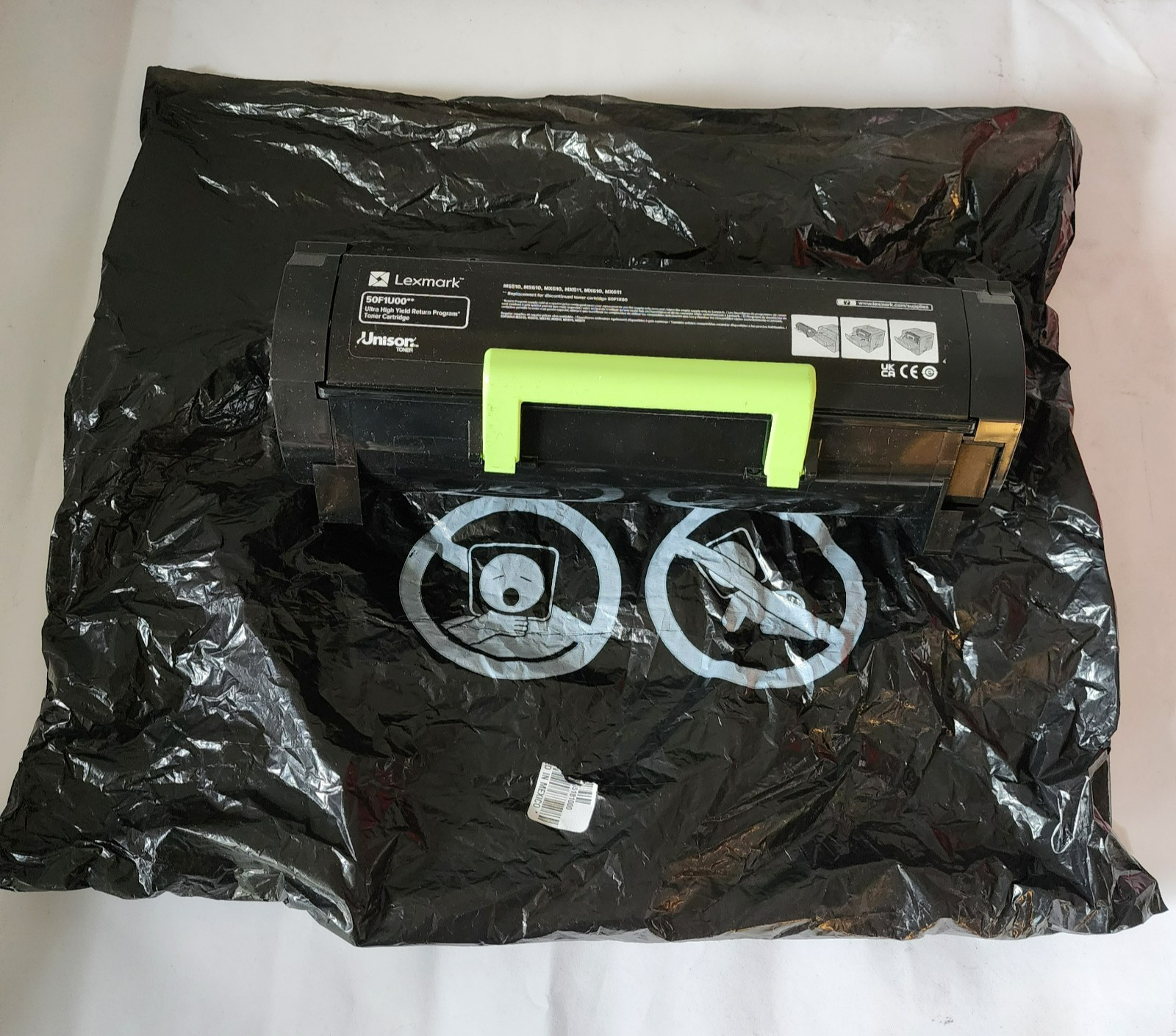 Lexmark 50F1U00 Ultra Hi Yield Toner Cartridge Genuine New Open Bag Weighs Full
