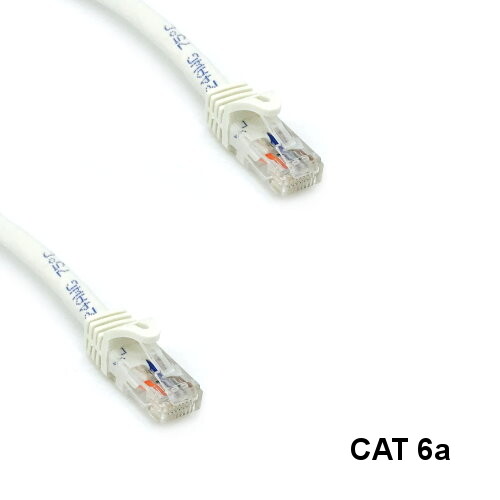 KNTK White 7ft Cat6a UTP Patch Cable 24AWG Panel Router Ethernet RJ45 Network