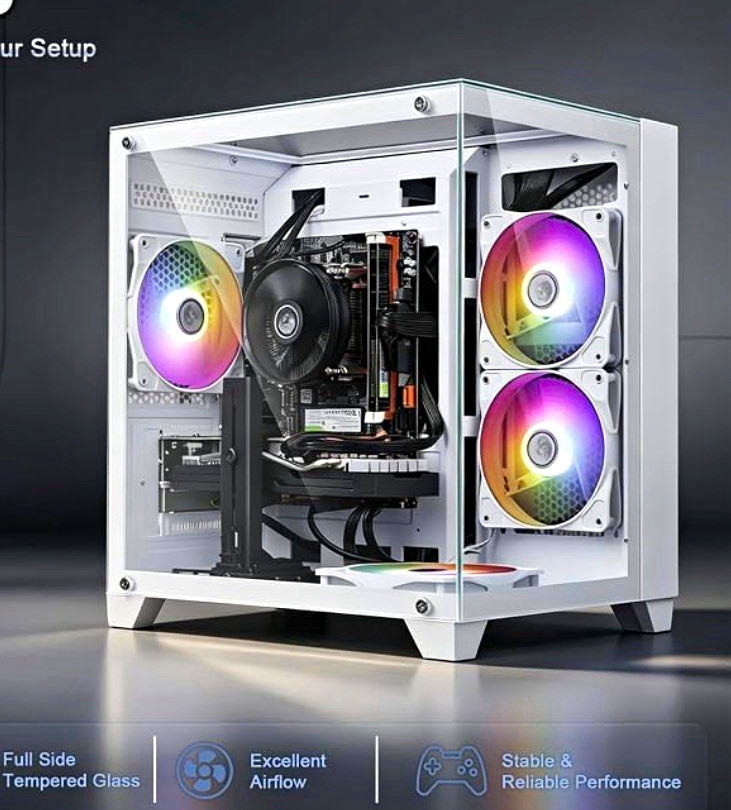 Custom/Whitebox Gaming PC i7 RX 590 8GB 16GB RAM 512GB SSD White RGB