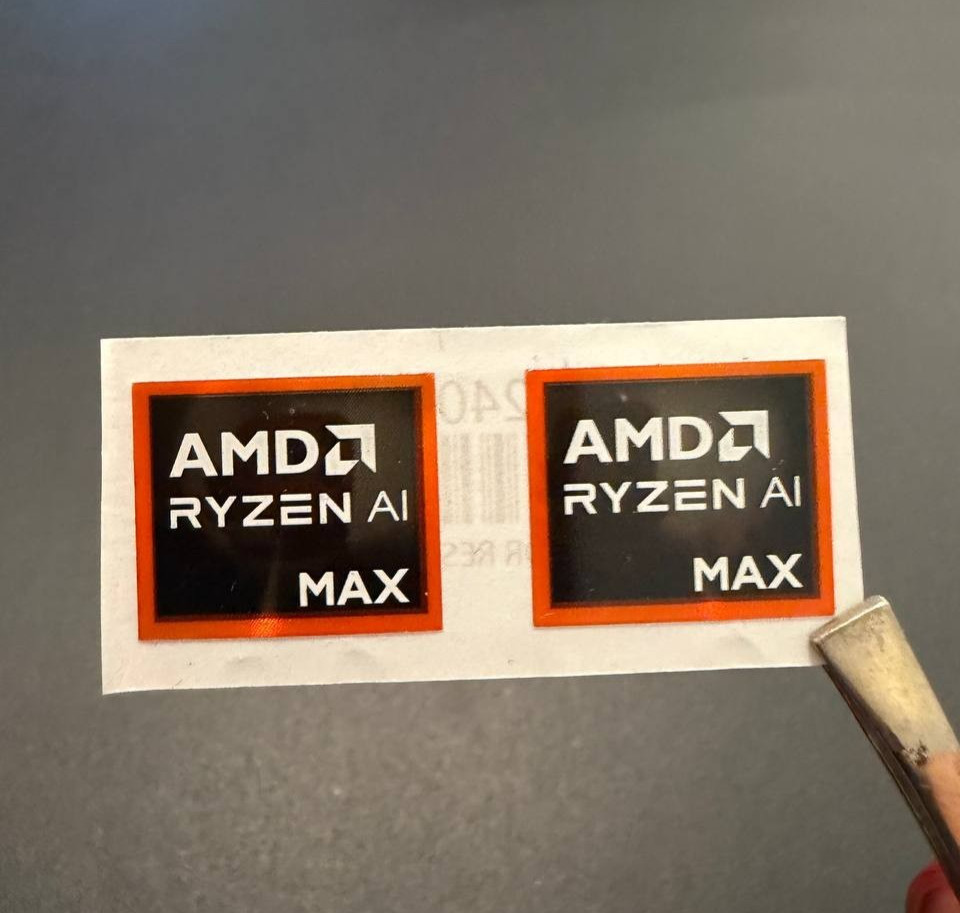 2Pcs AMD RYZEN AI MAX / MAX+ / PRO Badge Sticker Label 19mm x 16mm