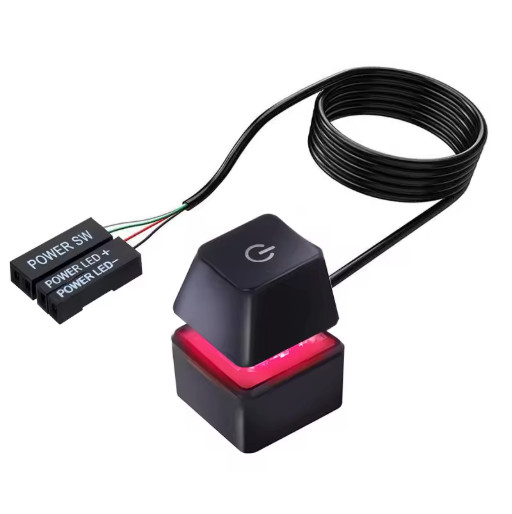 Desktop PC Power Button Switch RGB Backlit External Remote Start Reset Control