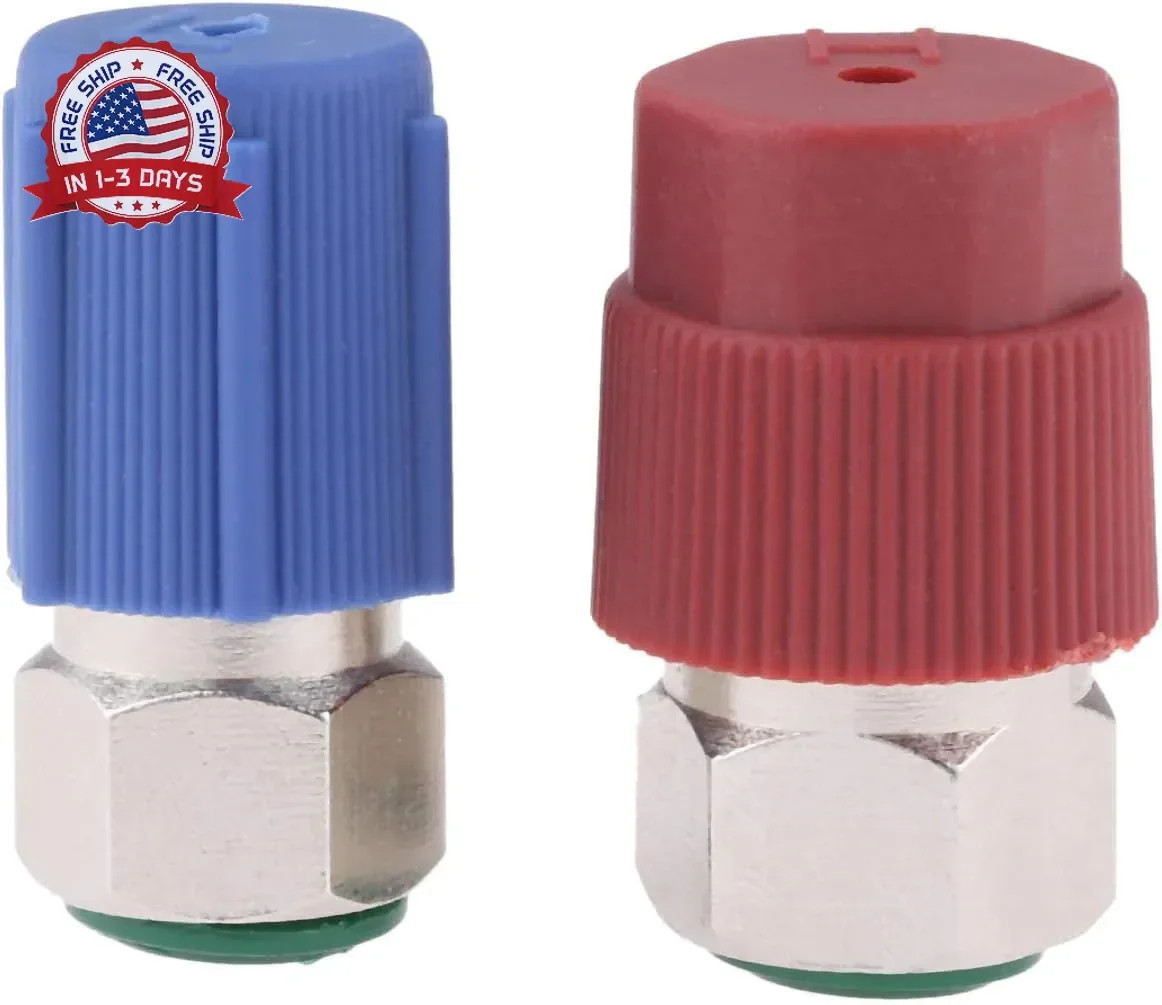 R12 to R134A Adapter, R12 R22 to R134A High/Low Fitting Port Retrofit 1/4'' to 7