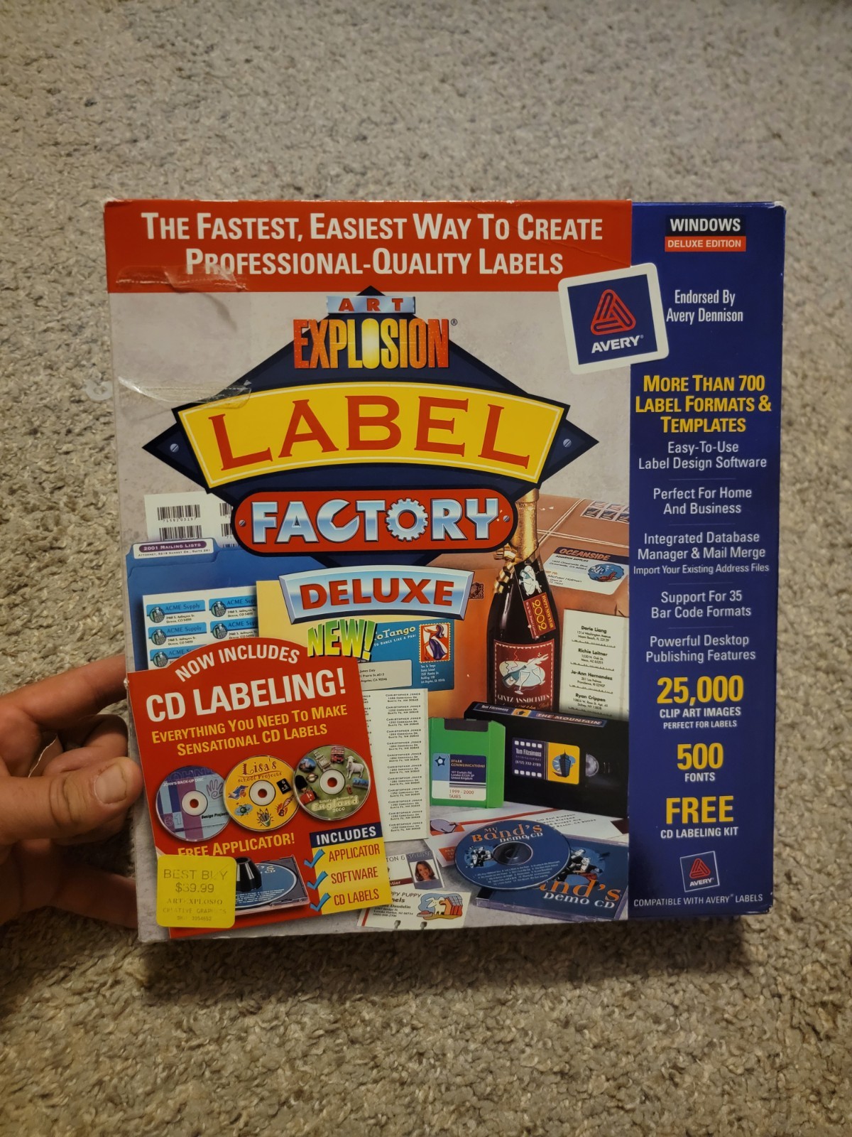 Avery Label Factory Deluxe CD Computer Software 