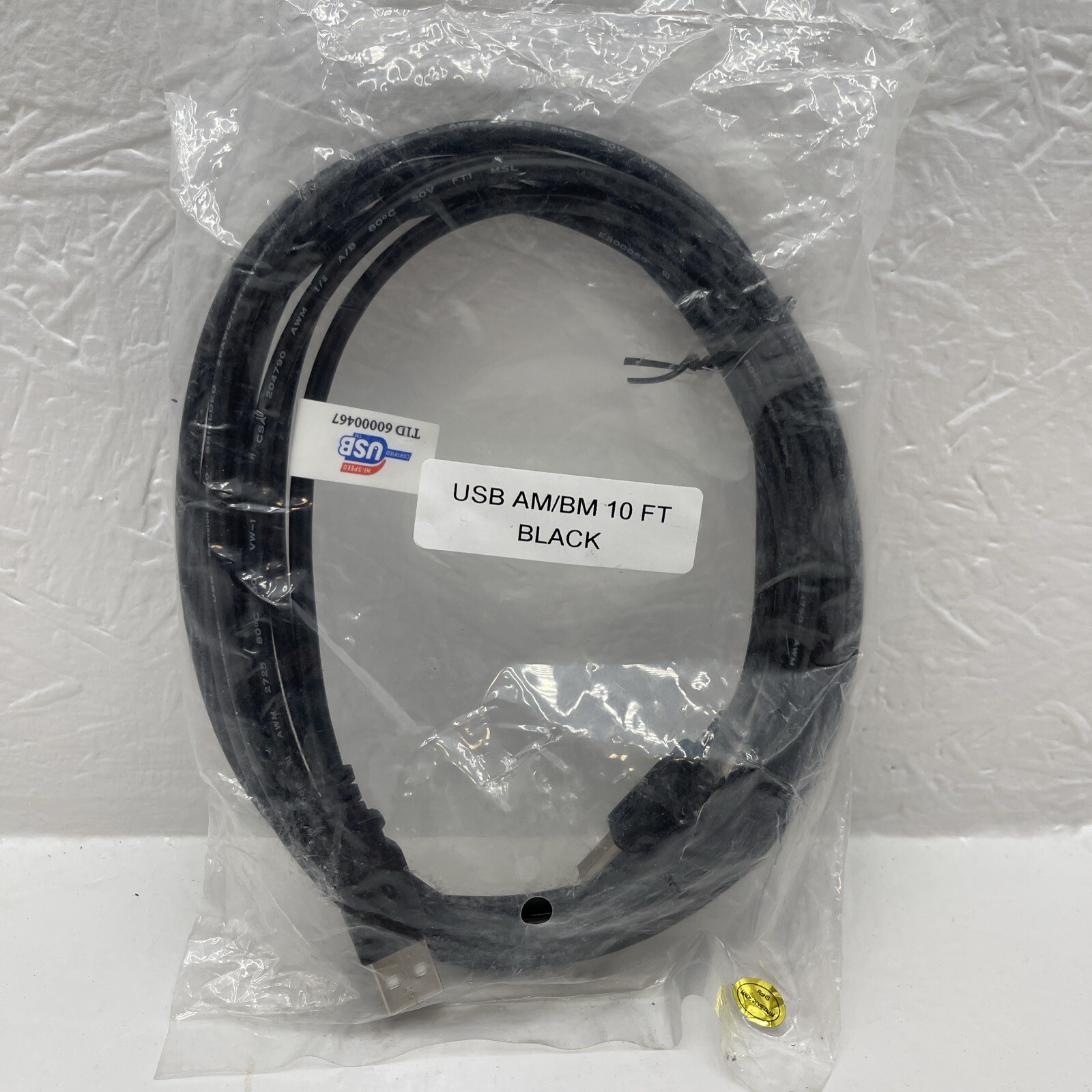 USB AM/BM 10ft Black