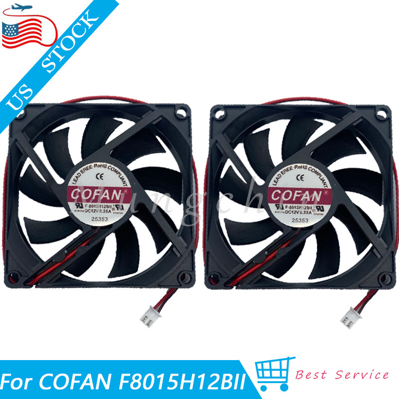 2PCS For Ecotech Radion XR30W Pro LED Lighting System Fan COFAN F-8015H12BII 12V