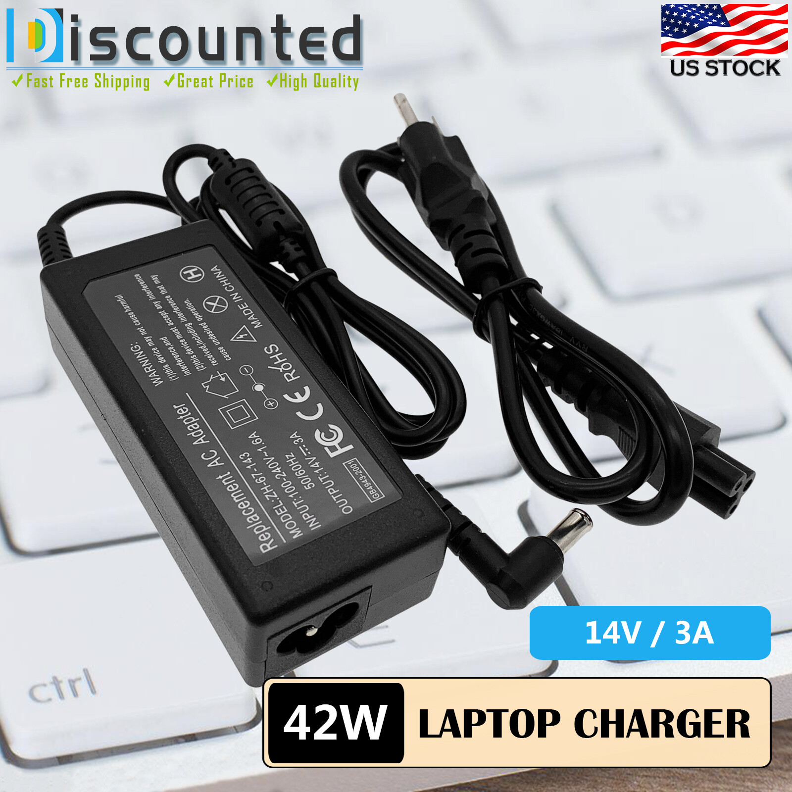 14V 3A AC Adapter Charger for Samsung SyncMaster S20 S22 S23 Series LED Monitor