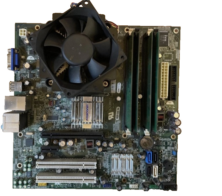 G33MO2 PC Motherboard with CPU, fan, 4GB RAM