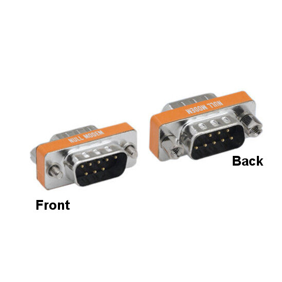 KNTK Mini Null Modem DB9 Male to Male Adapter RS-232 Data Connect Crossover